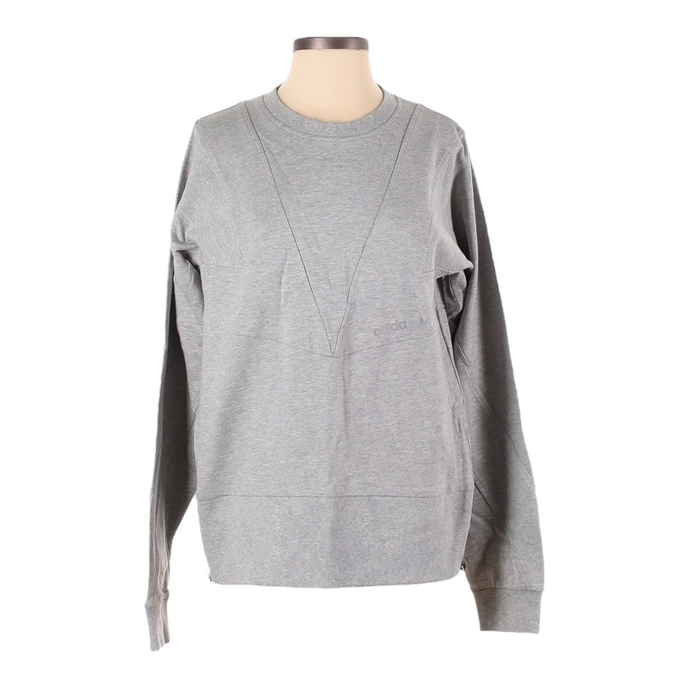 Adidas Men’s Gray Cutline Crew Neck Sweatshirt S NWT Side Zip Pullover L/S